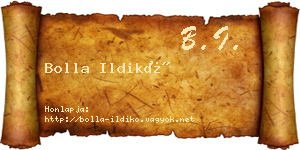 Bolla Ildikó névjegykártya